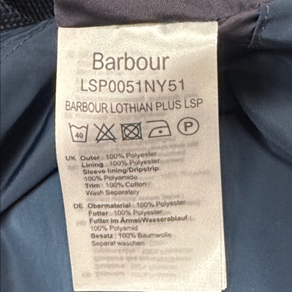 Barbour Women's Lothian Showerproof Longline Rain Jacket Navy 1X LSP0051NY51 - Picture 11 of 14